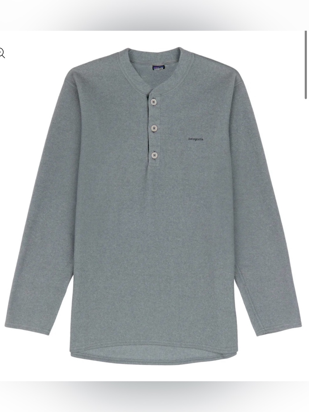 Patagonia Capilene Fleece Henley Shirt Size Large Gray Expedition Weight Outdoor